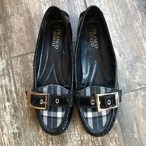 FRANCO Sarto plaid patent leather Shiloh flats size 7.5 - Picture 4 of 12